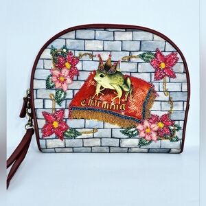 Isabella Fiore Frog Prince Charming clutch/wristlet/makeup bag